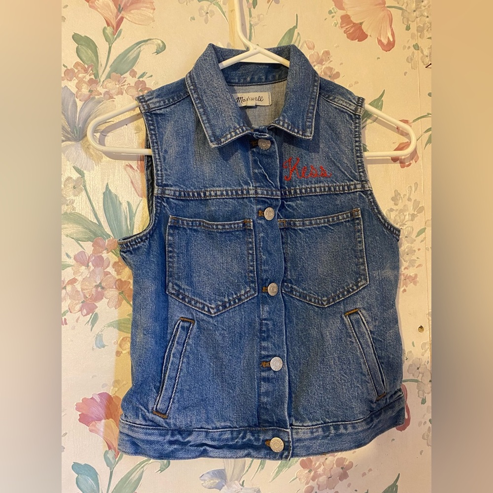 Embroidered Madewell Denim vest